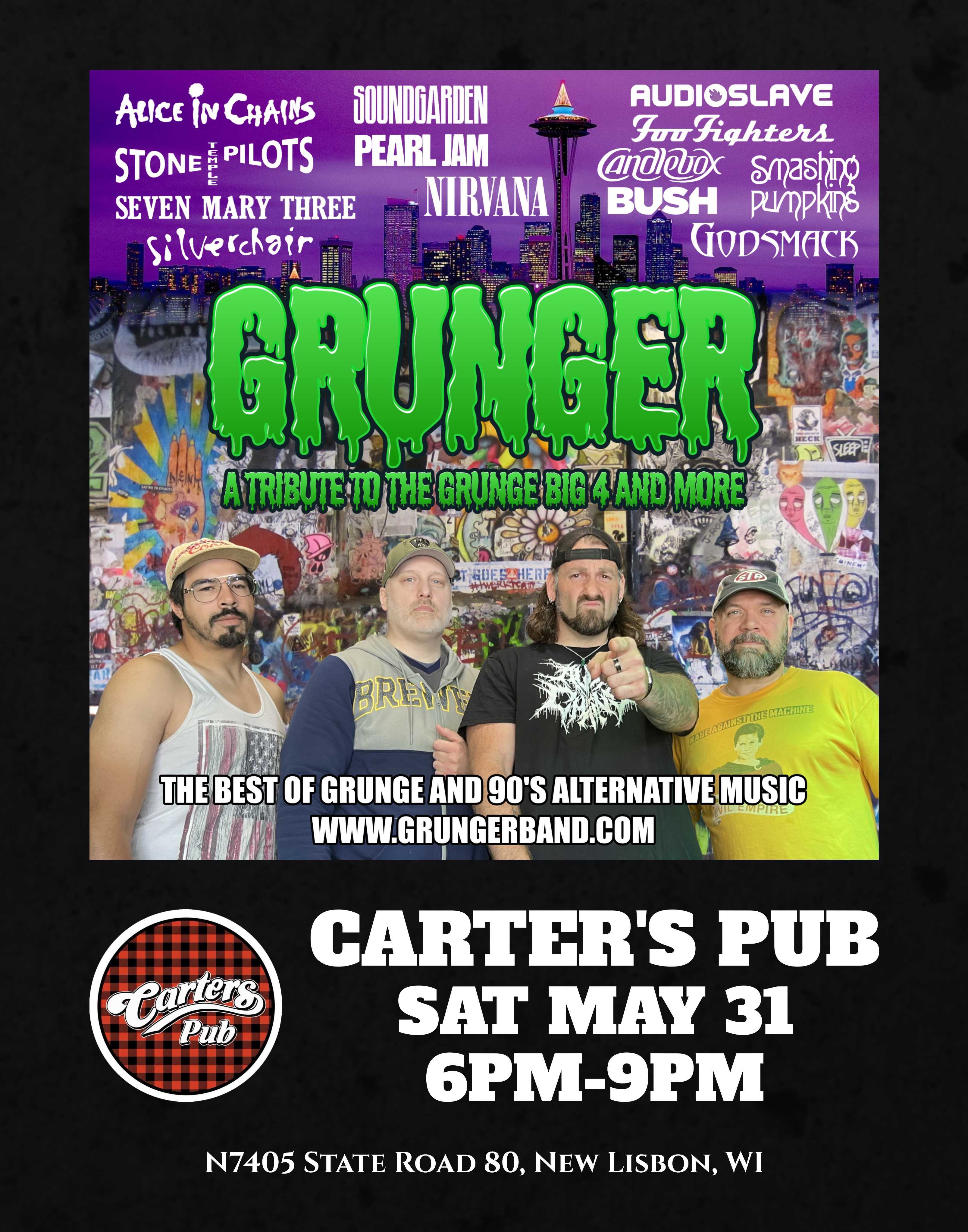 GRUNGER Live at Carter's Pub: A Night of 90s Grunge & Alt-Rock! GRUNGER Live at Carter's Pub: A Night of 90s Grunge & Alt-Rock!